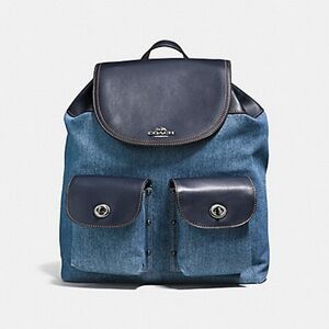 BILLIE BACKPACK IN DENIM AND LEATHER (COACH F57905)
